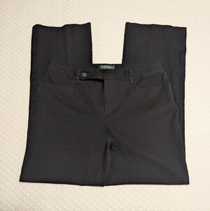 Lauren Ralph Lauren Adelle Black Dress Pants Straight Leg Mid Rise Women Sz 12.